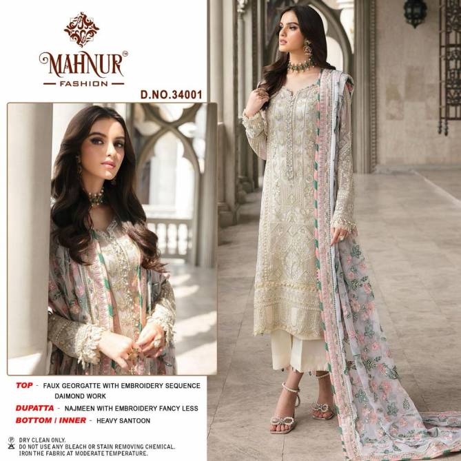 Mahnur Vol 34 Georgette Pakistani Suits Catalog
